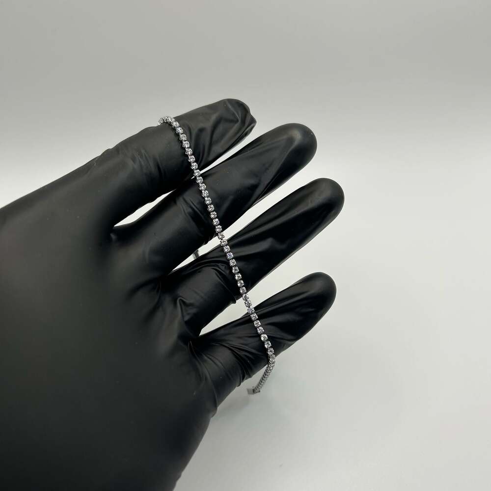 Gorgeous Moissanite Tennis Bracelet For Women Silver 2mm 7.5 Inch Silver VVS1